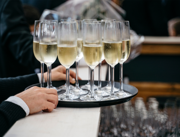 Champagne being served