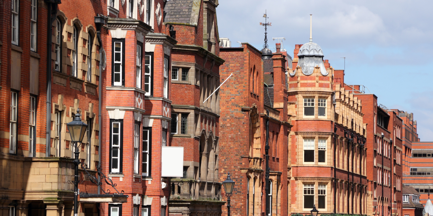 Row of buildings along a city street.