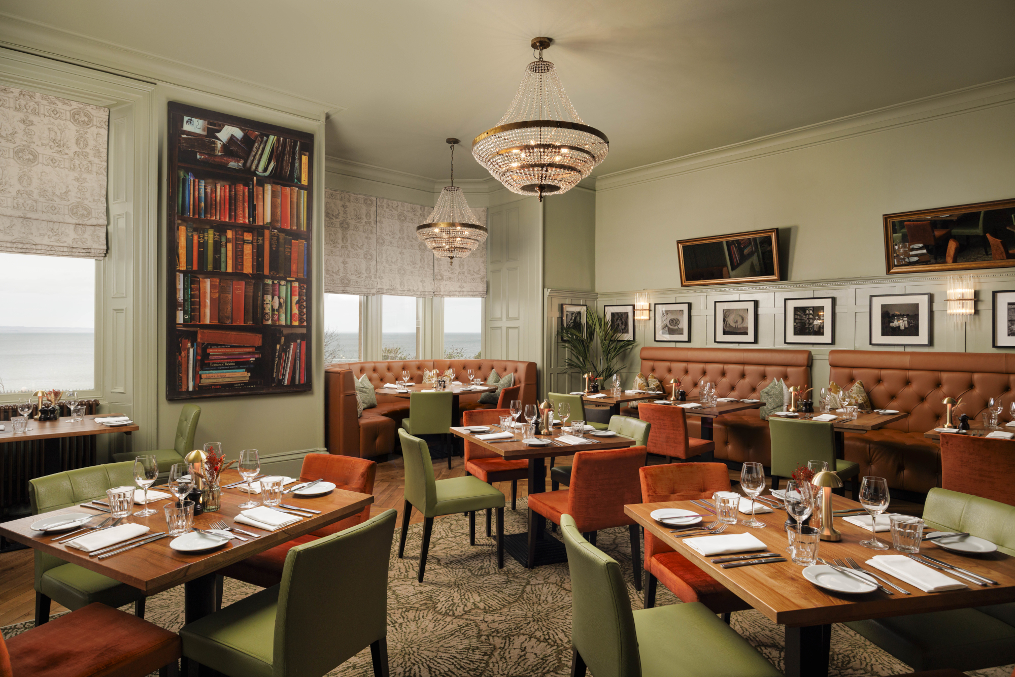 Ocean view from a restaurant.