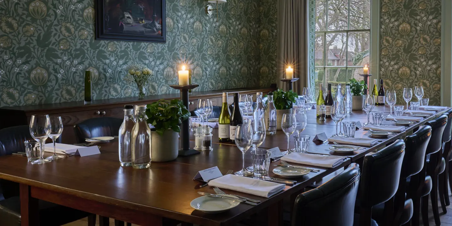 A beautifully arranged formal dinner table