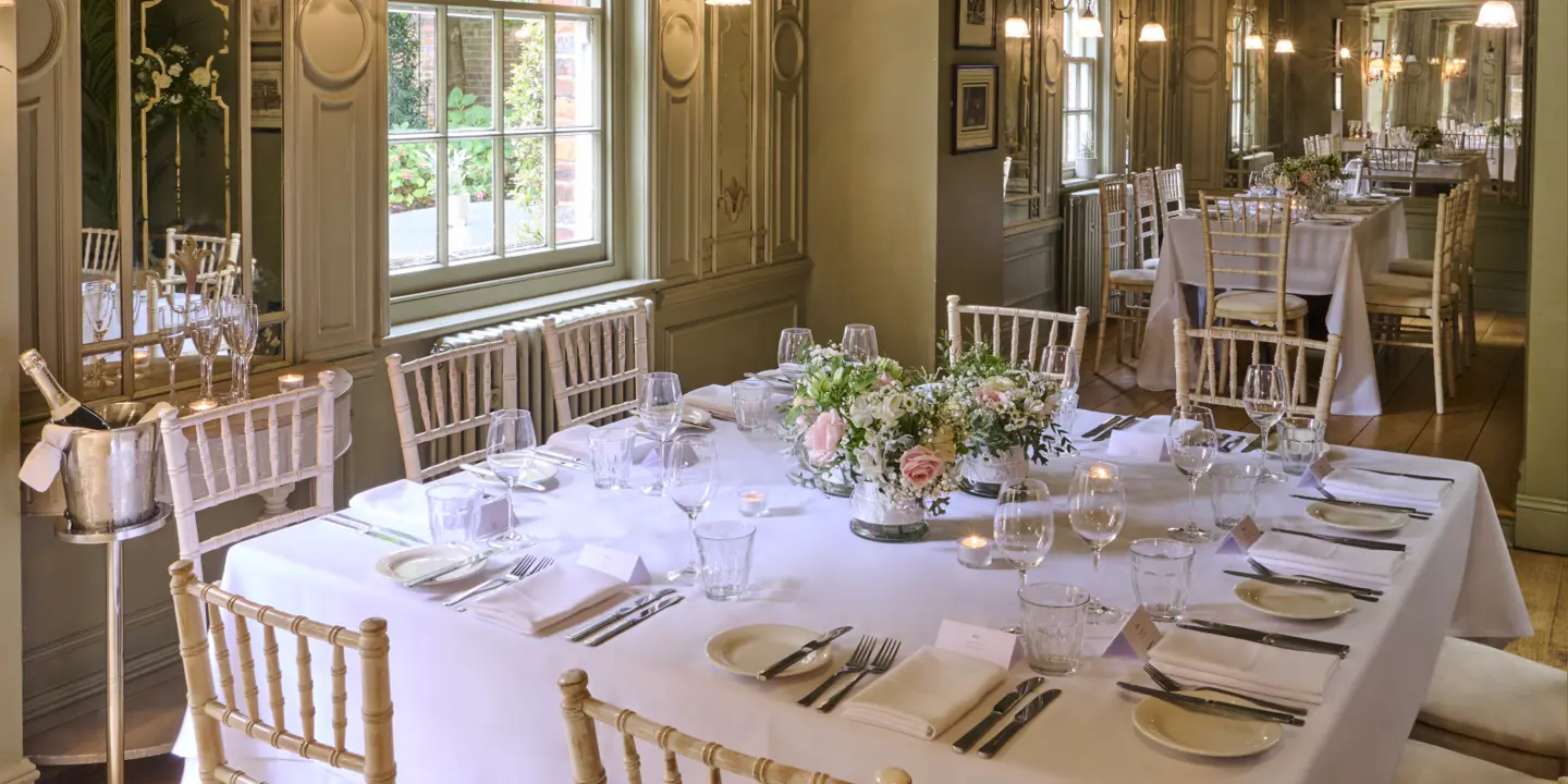 Winery wedding breakfast set up