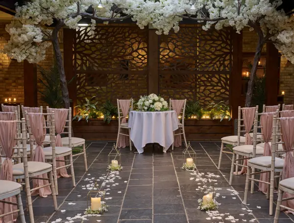 A room filled with numerous chairs and tables.